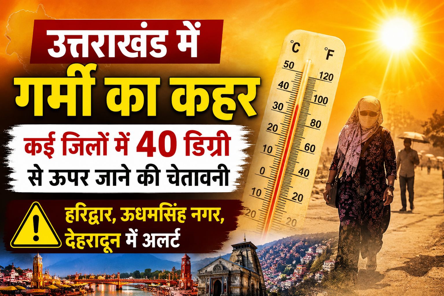 उत्तराखंड में बढ़ेगा गर्मी का कहर, कई जिलों में पारा 40 डिग्री पार जाने की चेतावनी