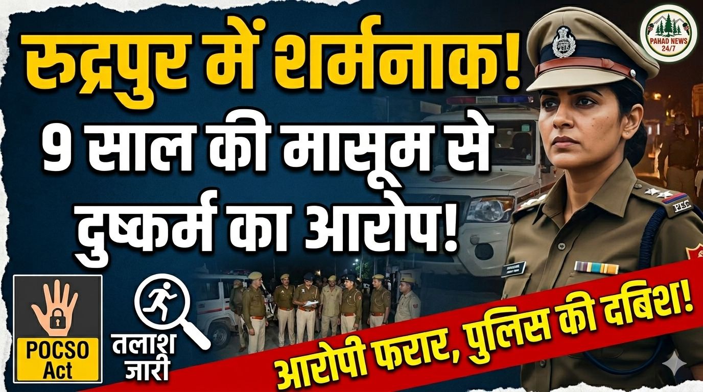 रुद्रपुर में शर्मनाक: 9 साल की मासूम से दुष्कर्म का आरोप, फरार पड़ोसी की तलाश में जुटी पुलिस