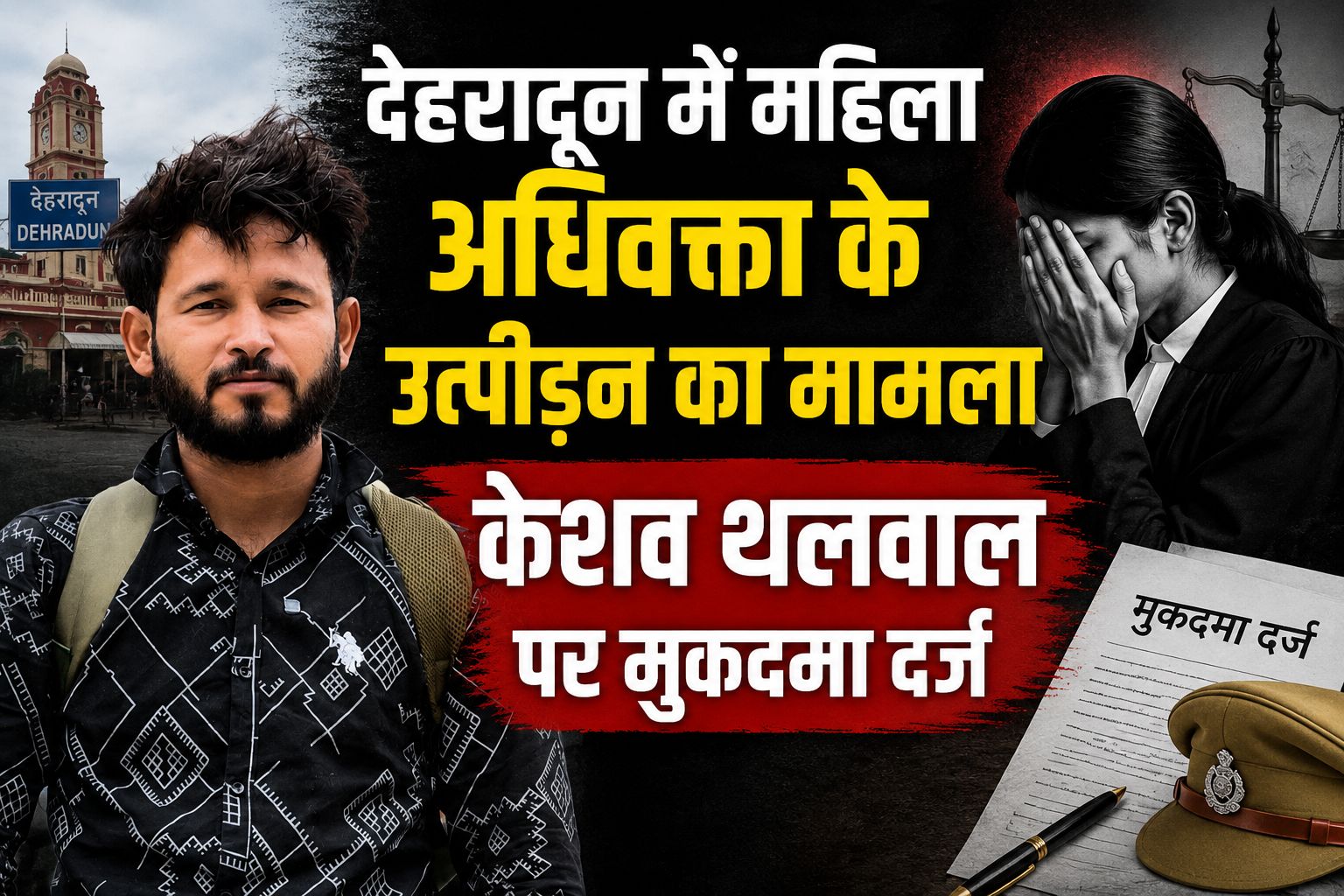 देहरादून में महिला अधिवक्ता के उत्पीड़न का मामला, केशव थलवाल पर मुकदमा दर्ज