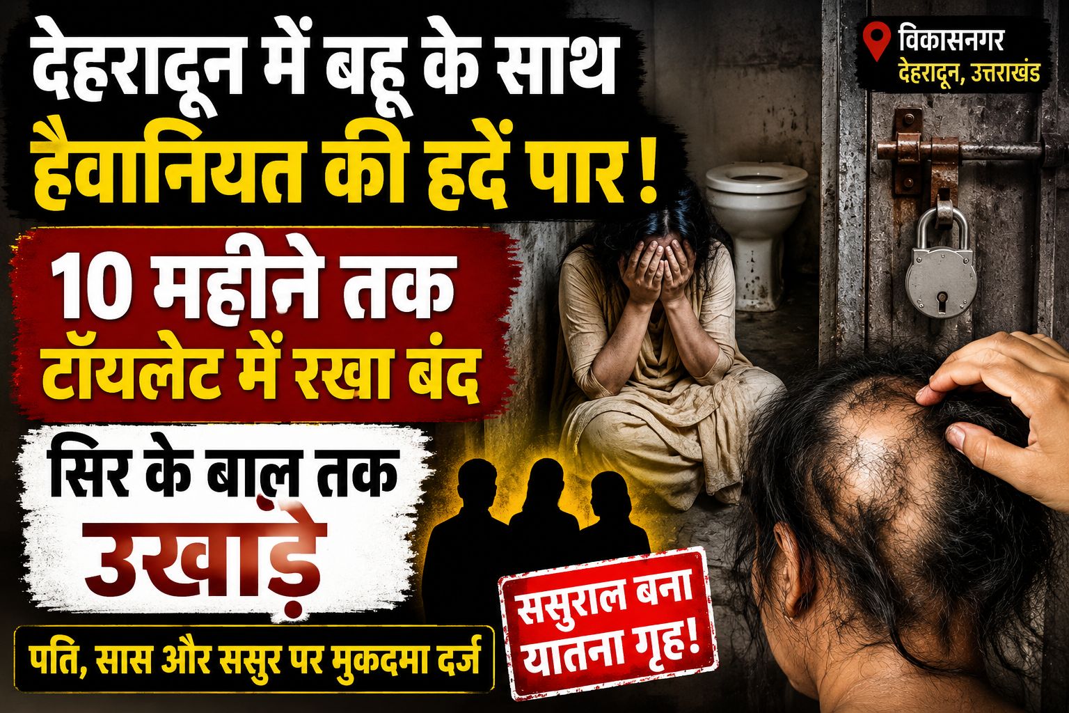 ससुराल बना यातना गृह: विवाहिता के सिर के बाल उखाड़े, 10 महीने तक रही बंधक