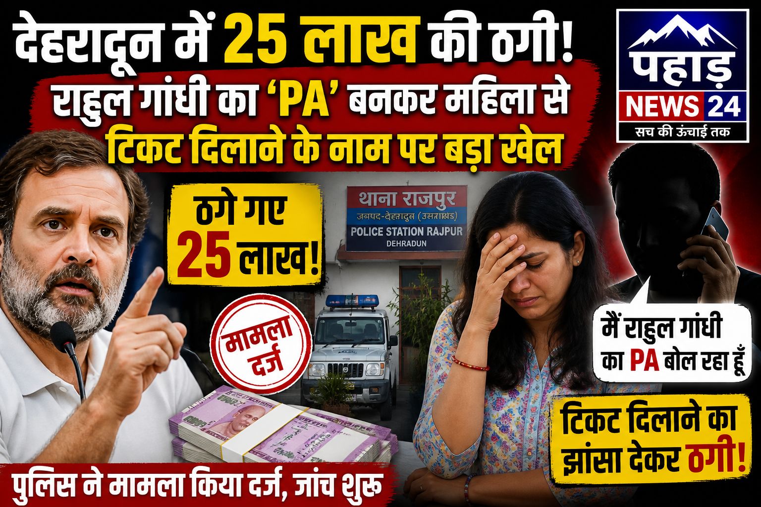 देहरादून में 25 लाख की ठगी! राहुल गांधी का ‘PA’ बनकर महिला से टिकट दिलाने के नाम पर बड़ा खेल