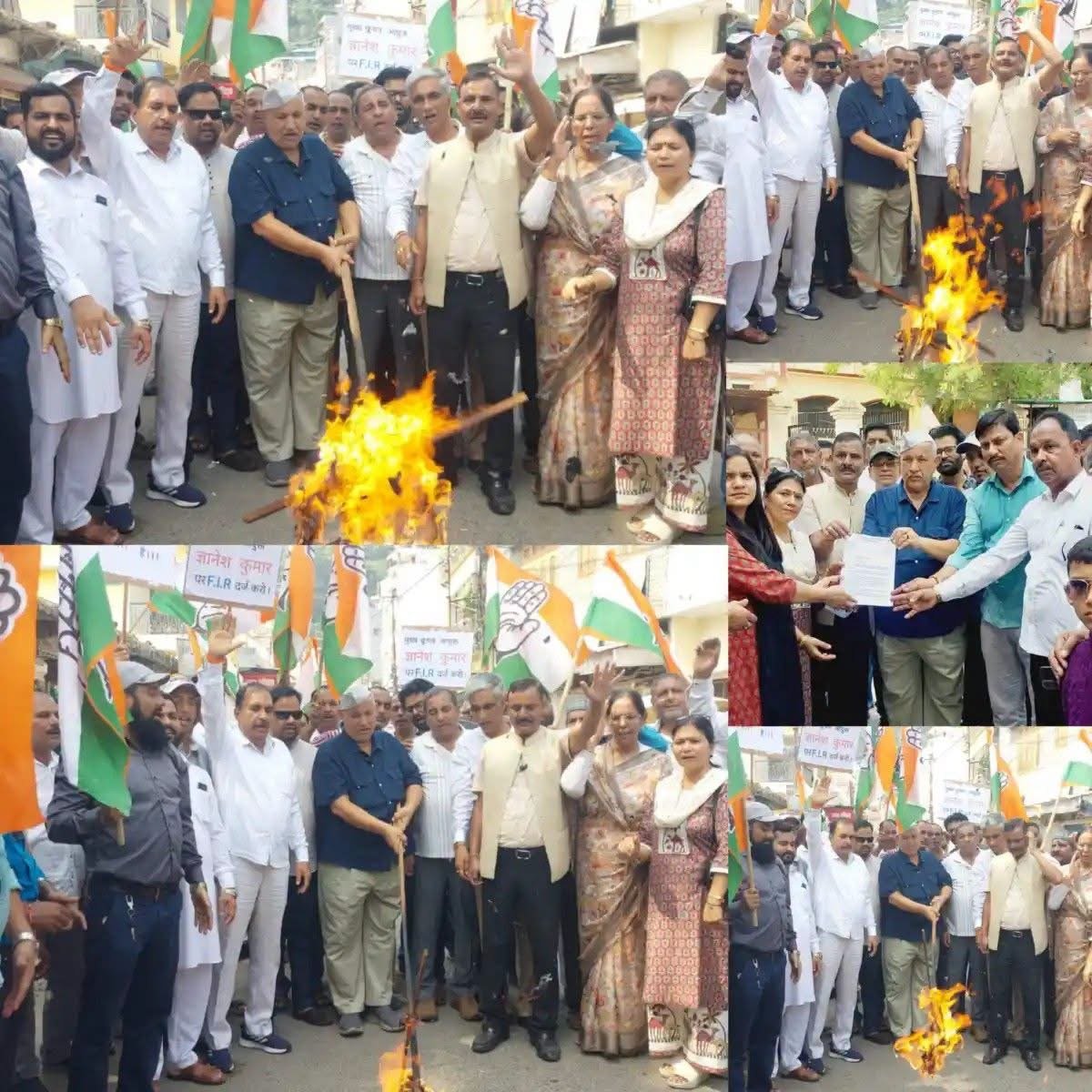 SIR के विरोध में रामनगर में कांग्रेस का प्रदर्शन, मुख्य चुनाव आयुक्त का पुतला फूंका