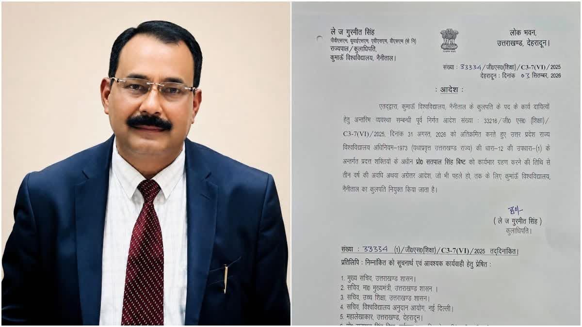 कुमाऊं विश्वविद्यालय के कुलपति बने प्रोफेसर सतपाल सिंह बिष्ट, आदेश जारी