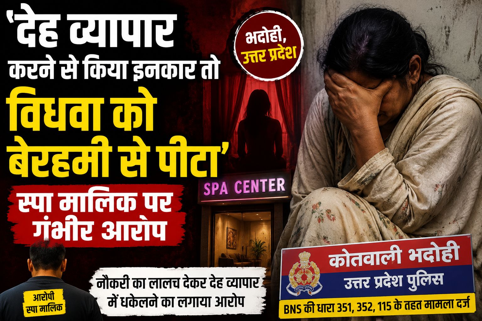 ‘देह व्यापार करने से किया इनकार तो विधवा को बेरहमी से पीटा’, स्पा मालिक पर गंभीर आरोप